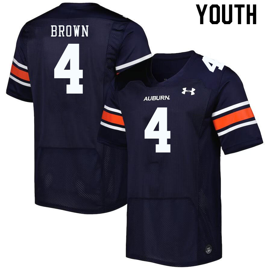 Youth Auburn Tigers #4 Camden Brown Navy 2023 College Stitched Football Jersey